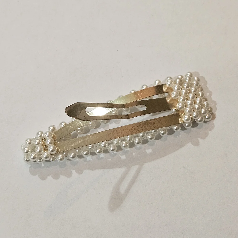 NWT Pearl Accent Hair Clip And Pin Set Wedding Feminine Preppy Avant Garde - Picture 11 of 11